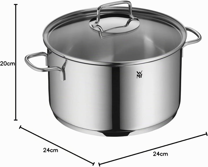 WMF Astoria Vorteils Topfset Induktion 5-teilig, Kochtopf Set mit Glasdeckel, Cromargan Edelstahl po