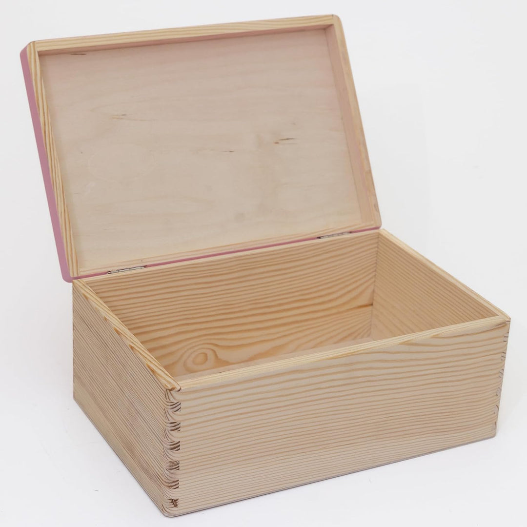 Holzkiste mit Deckel – Rosa – 30×20 cm – Aufbewahrungsbox aus Holz für Fotos, Andenken, Kinderzimmer