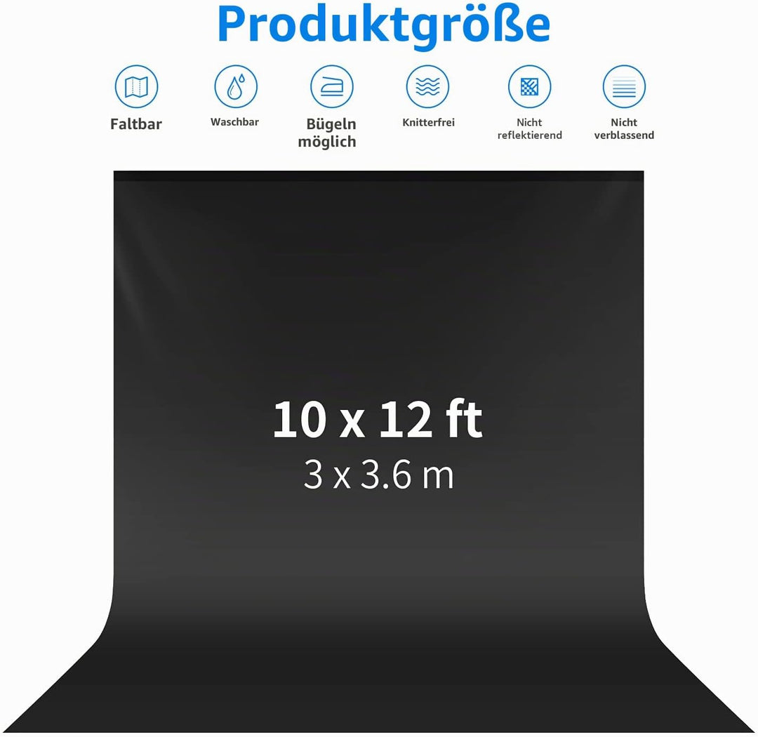 Neewer 3 x 3,6 M PRO Photo Studio Premium Polyester Faltbarer Hintergrund Hintergrund für Fotografie