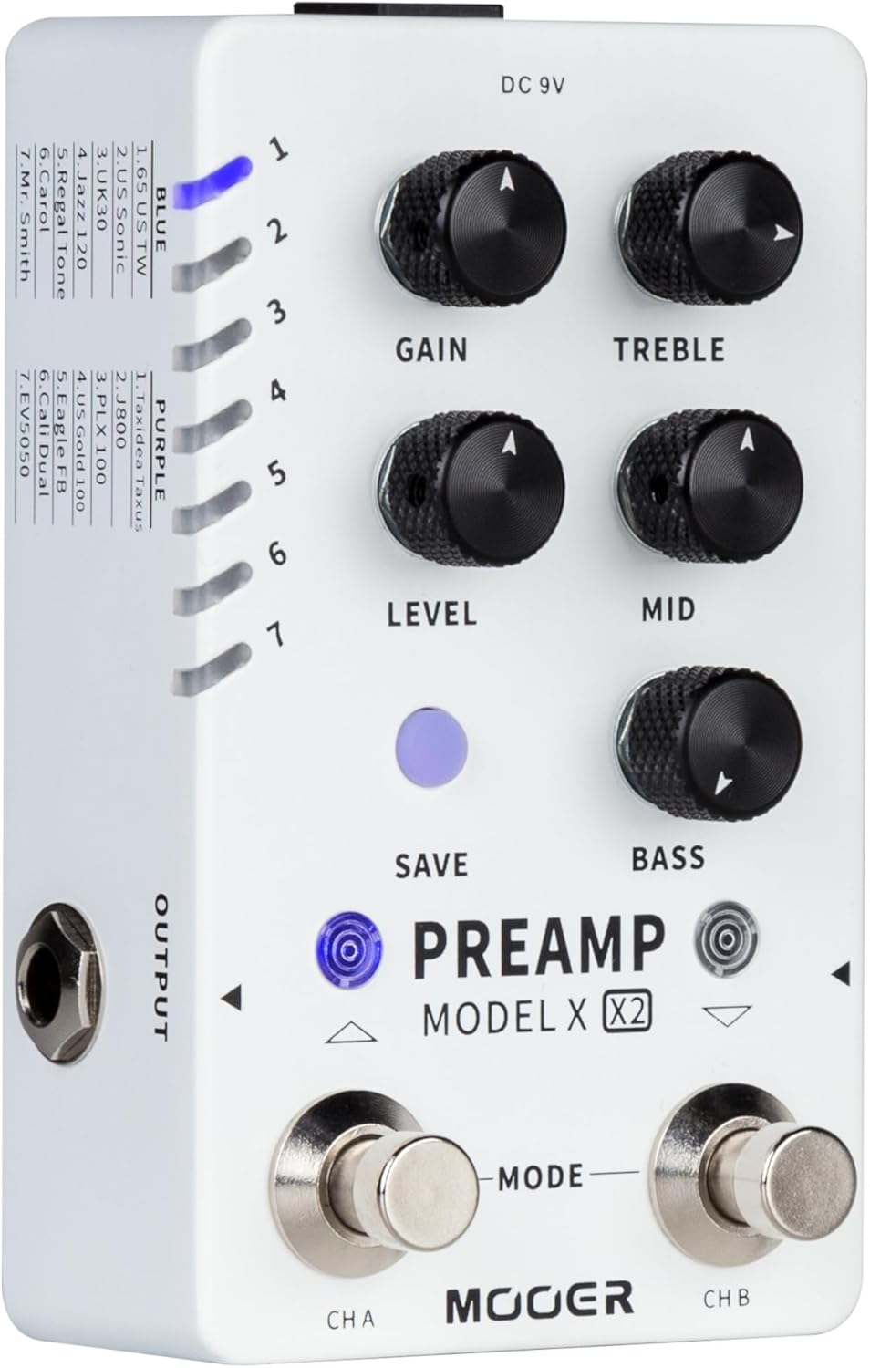 Mooer Preamp Model X2 - Dual-Channel Digital Preamp Pedal