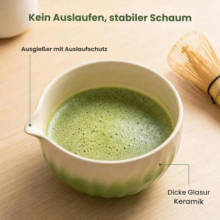 Matcha Set - 8 stuck Vollständiges Matcha Tee Zeremonie Set mit Chasen, Chasen-Ständer,Teeschale, Lö