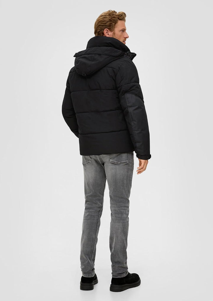 S. Oliver Herren Winterjacke Parka Steppjacke Anorak Warm Wattierte Steppjacke Black L 9999, L 9999