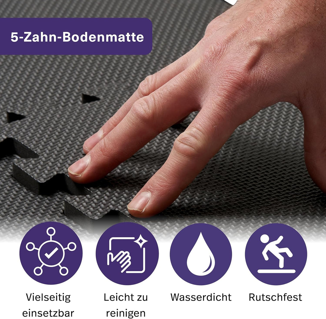 MATANA Bodenschutzmatte Fitness - Puzzle Bodenmatte Sport Trainingsmatte rutschfest - Heimtrainer, P