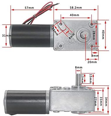 Fafeicy 12V 400RPM Schneckengetriebemotor, hohe Torsionsgeschwindigkeit - Reduzieren Sie die umschal