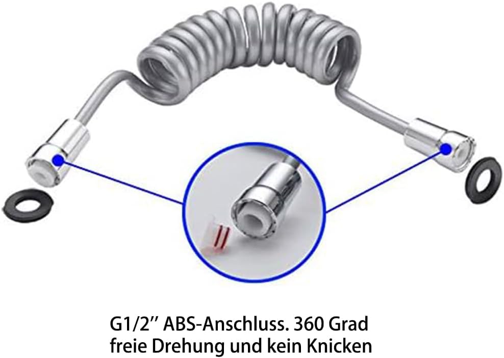 Duschkopf Hochdruck-Handbrause-Set mit Auslöser, Bidet Handbrause für Toilette, 1/2-Zoll-Gewinde, Ch