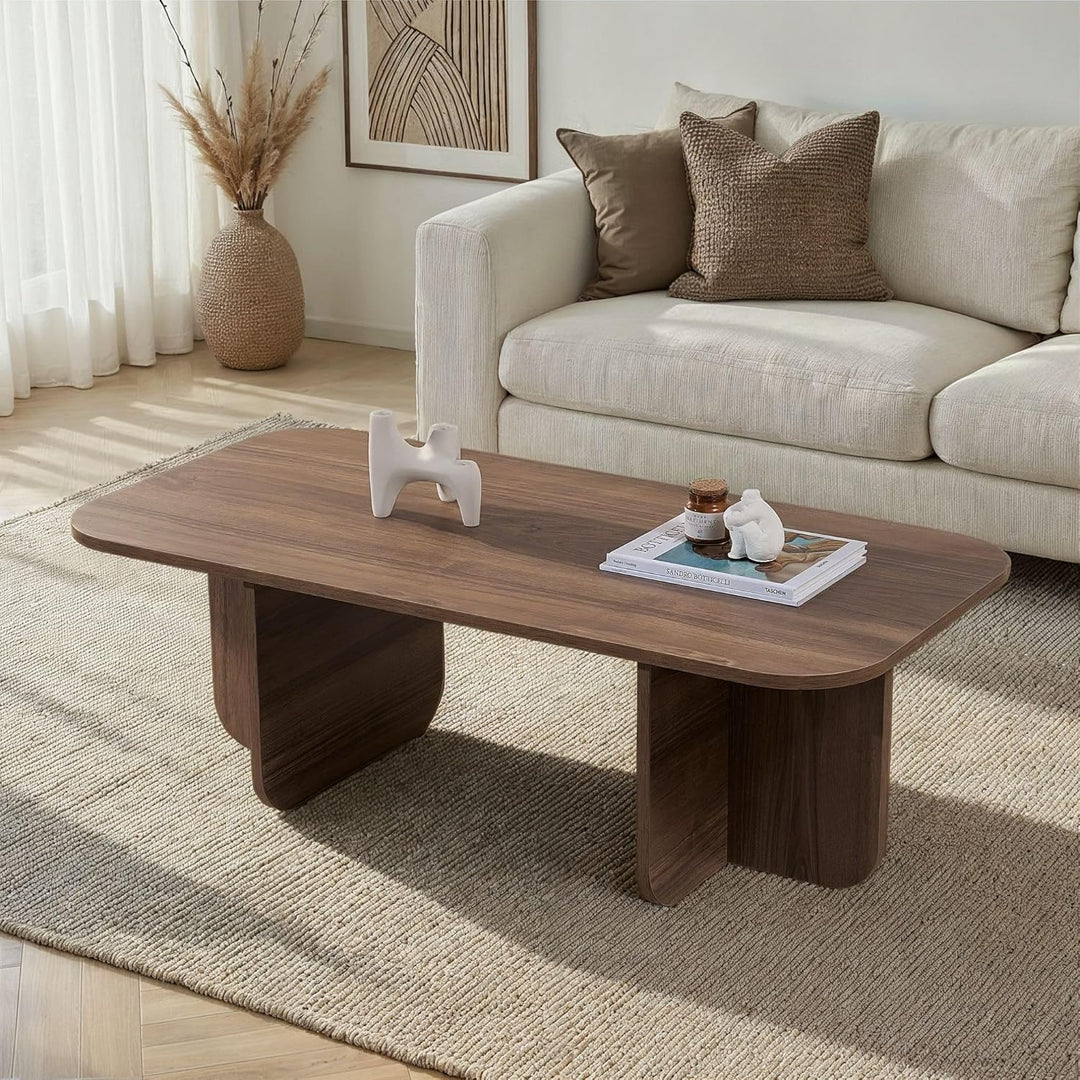 Eleganter Couchtisch in Walnuss, 120 x 60 x 41 cm | 100% melaminbeschichtete Spanplatte, 18 mm dick