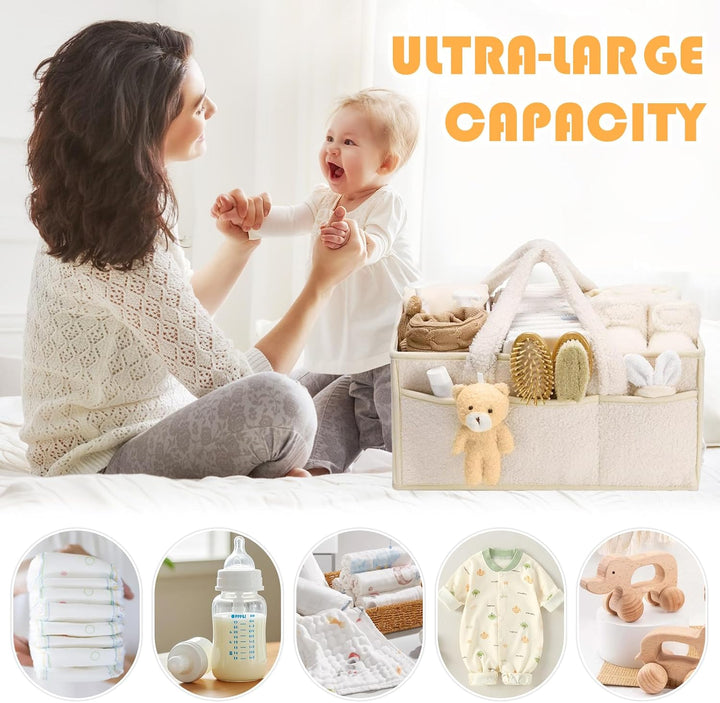 Wvu & Wvo Windel-Organizer für Wickelunterlage, Feuchttücher-Aufbewahrungskorb, Baby Windel Caddy Or