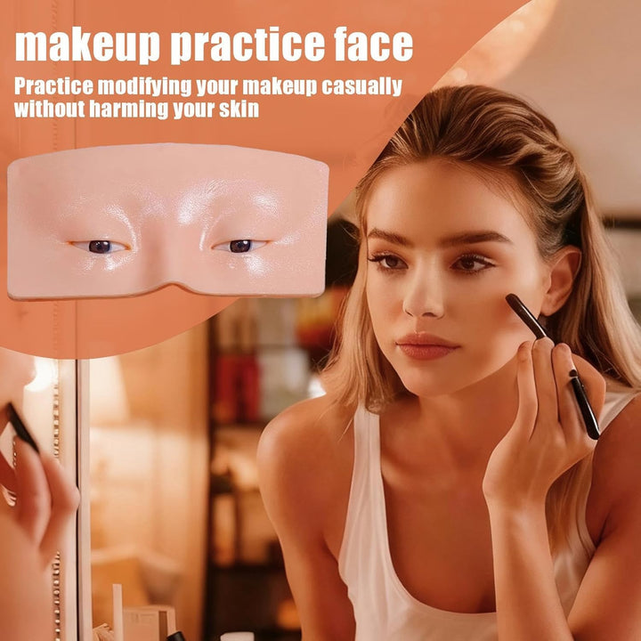 Kixolazr Augen-Make-up-Übungsbrett – realistisches Kosmetik-Make-up-Werkzeug aus Silikon – Augen-Mak