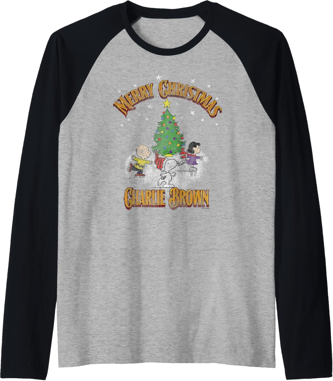 Peanuts Snoopy Charlie Brown Frohe Weihnachten Raglan