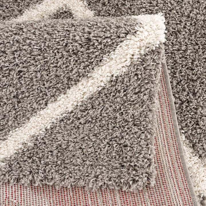 SANAT Madrid Shaggy Teppich Rund - Hochflor Teppiche für Wohnzimmer, Schlafzimmer, Küche - Grau, Grö