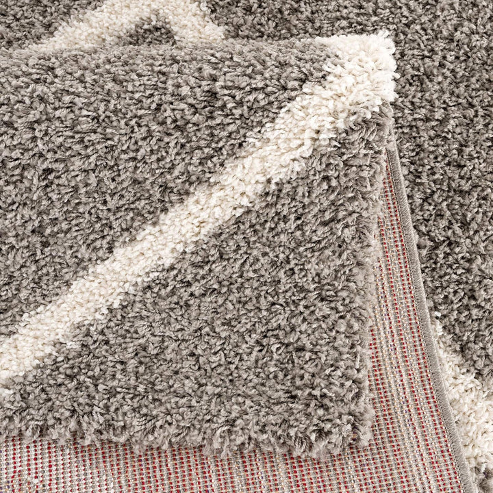 SANAT Madrid Shaggy Teppich Rund - Hochflor Teppiche für Wohnzimmer, Schlafzimmer, Küche - Grau, Grö