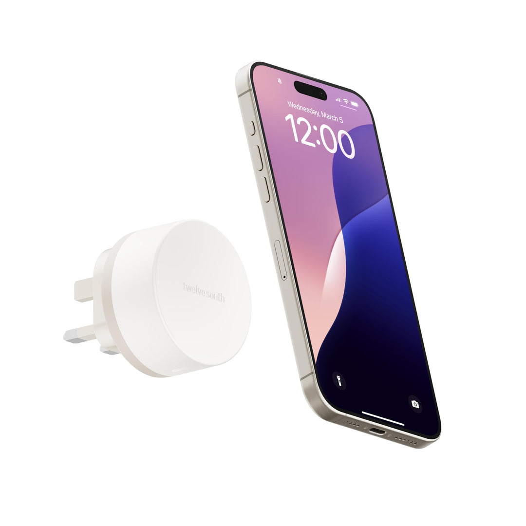 Twelve South PowerBug Magnetic Qi2 Wireless Wall Mount Charger &amp; 35W USB-C Port Hub with Standby Mod