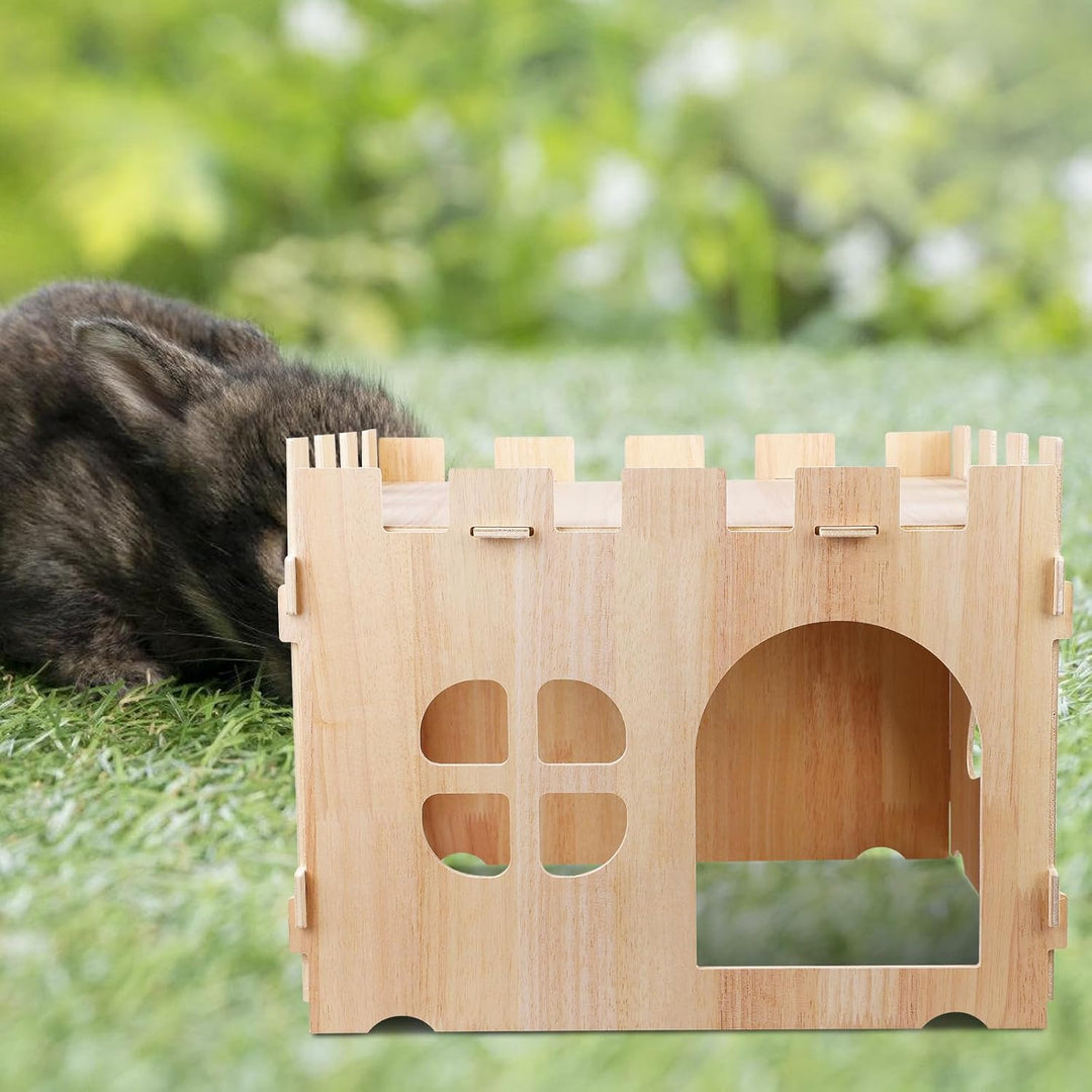 Grosse Kaninchenhaus, Verstecke Hölzernes Kaninchen Versteck Schloss, Hasen Spielhaus, Abnehmbares K