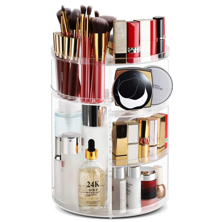 360 ° drehbarer Make up Kosmetik Schönheits Organizer, Makeup Aufbewahrungs Kosmetikbox für Kommode,