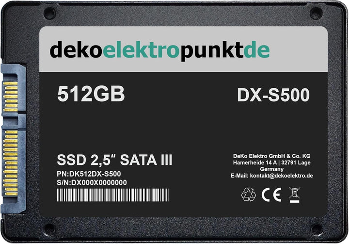 dekoelektropunktde 512GB SSD Festplatte passend für Acer Aspire V3-331-P5T1 V3-331-P1WA V3-371-303V,