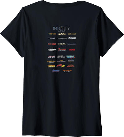 Marvel Avengers Endgame Infinity Saga Logo T-Shirt mit V-Ausschnitt