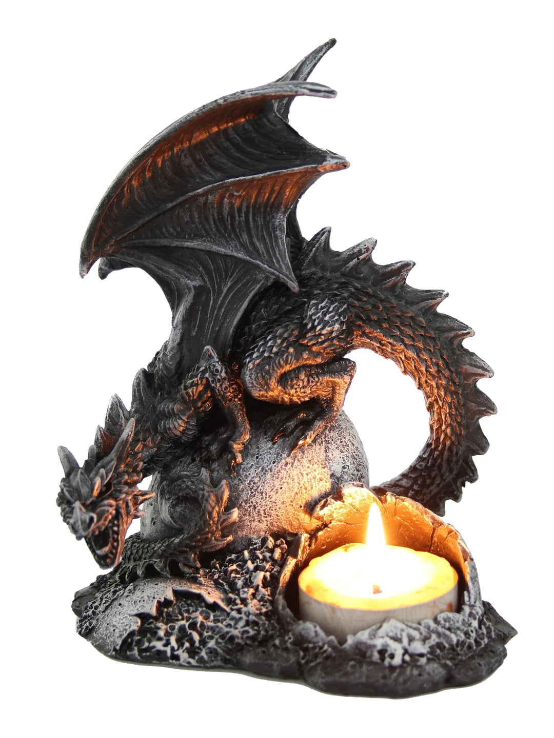 Drachen Teelichthalter Dragon Figur Kerzenhalter Gothic Drache