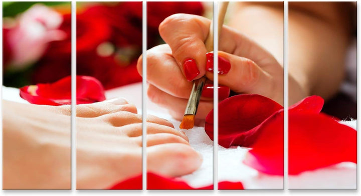 islandburner Bild auf Leinwand Frau Nagelstudio Pediküre Roter Nagellack Bilder Wandbilder Poster 16