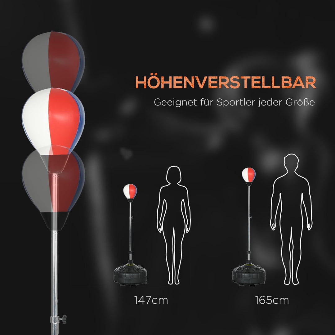 SPORTNOW Punchingball, Boxsack 147-165 cm höhenverstellbarer Standbox-Trainer, Standboxball für Trai