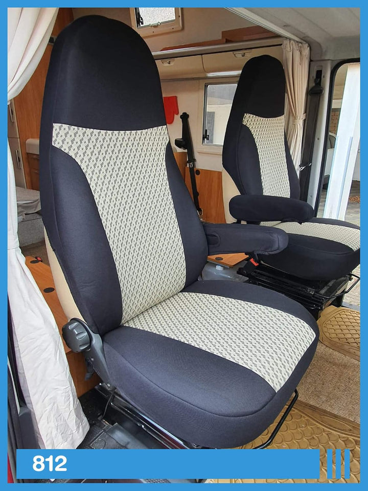 BREMER SITZBEZÜGE Mass Piloten Schonbezüge Sitzbezüge kompatibel mit Wohnmobil Camper Ducato Fahrer