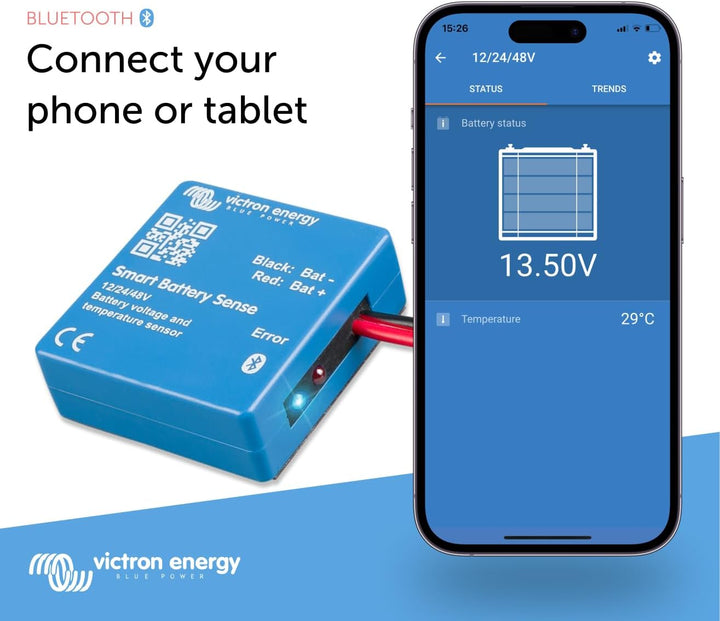 Victron Energy Smart Battery Sense, Spannungs- und Temperatursensor, Grosse Reichweite (bis zu 10 m)