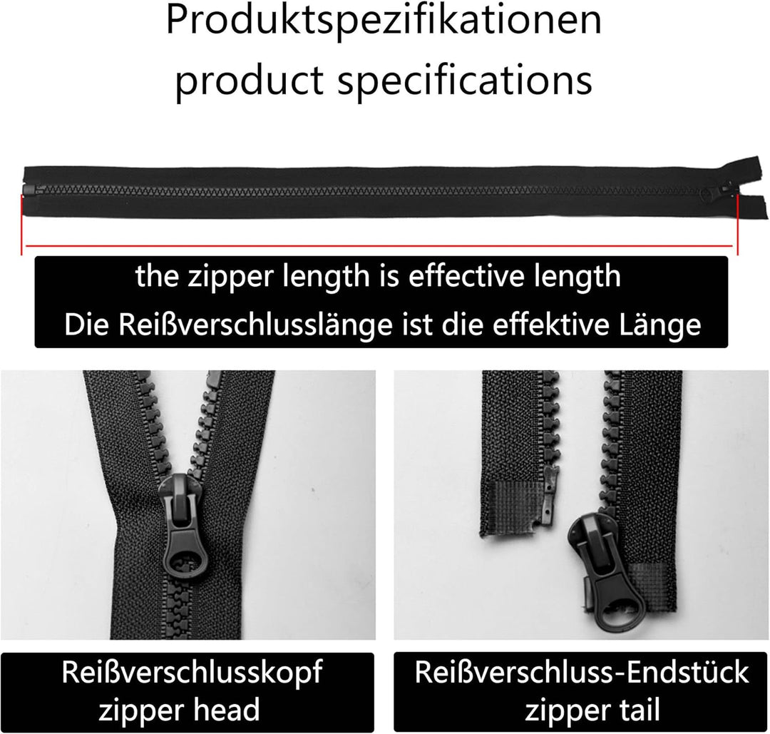 ftiemlovde 7 Farben 5mm ReissVerschluss Teilbar Verschiedene LäNgen,#5 Bunt Reissverschluss 20cm 35c