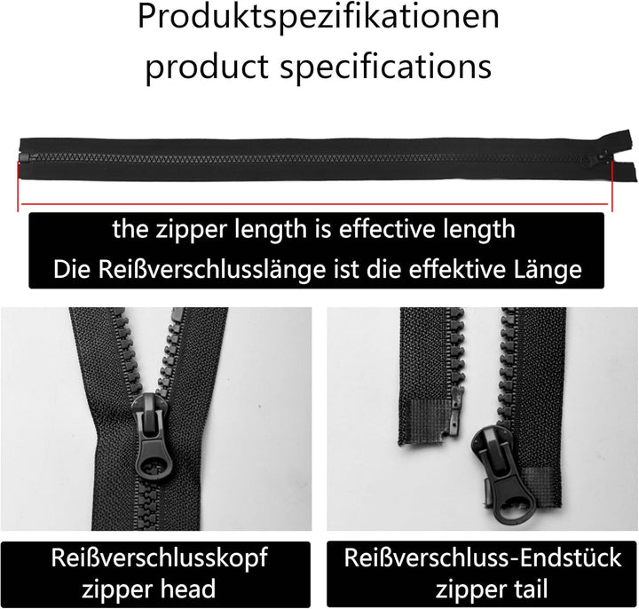 ftiemlovde 7 Farben 5mm ReissVerschluss Teilbar Verschiedene LäNgen,#5 Bunt Reissverschluss 20cm 35c