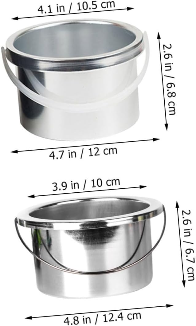 Housoutil Wachswärmertopf Innenschale 105mm Durchmesser 500 ml Aluminium für Haarentfernung zu Hause