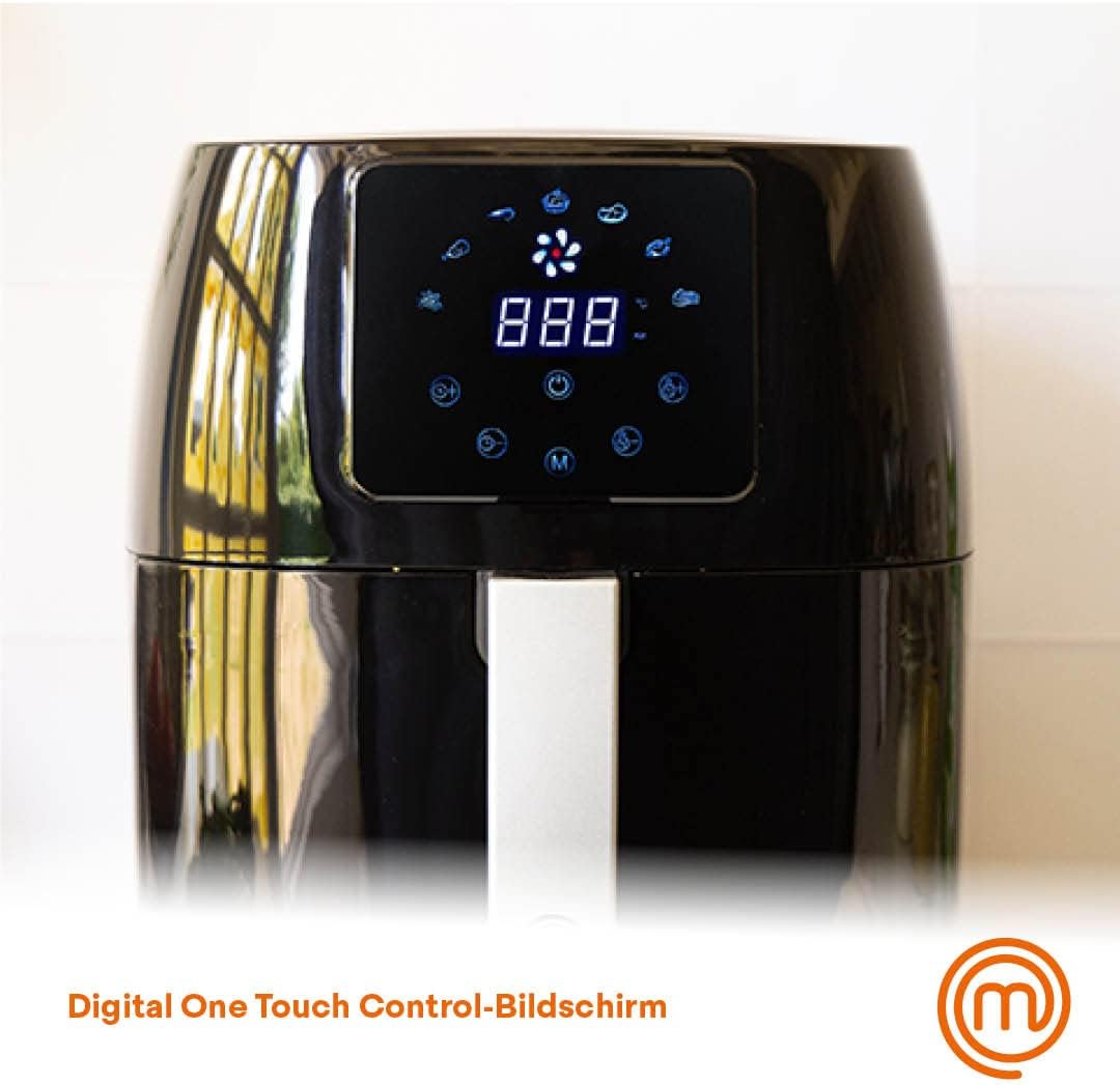 MasterChef Heissluftfritteuse 4,5L Airfryer 1400W, Fritteuse Heissluft ohne Fett für 2-4 Personen, H