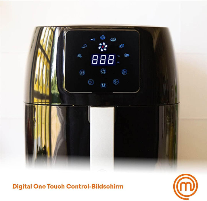 MasterChef Heissluftfritteuse 4,5L Airfryer 1400W, Fritteuse Heissluft ohne Fett für 2-4 Personen, H