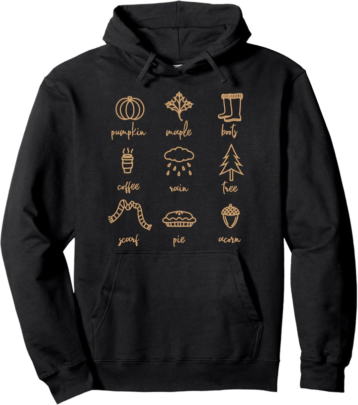 Trendy Fall Nine Icons Pullover Hoodie