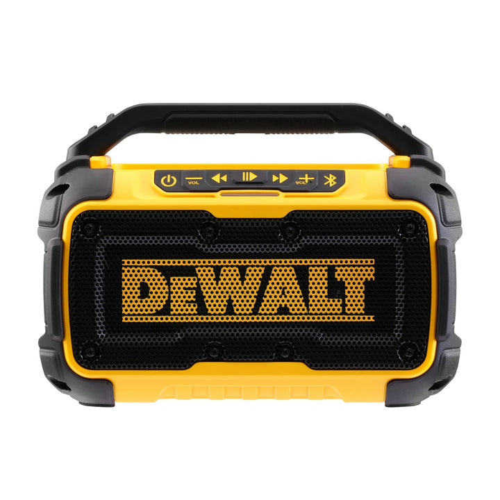 Dewalt Bluetooth Akku-Lautsprecher DCR011 (Stereo, extrem robust, mit Überrollbügel, AUX-Eingang 3,5