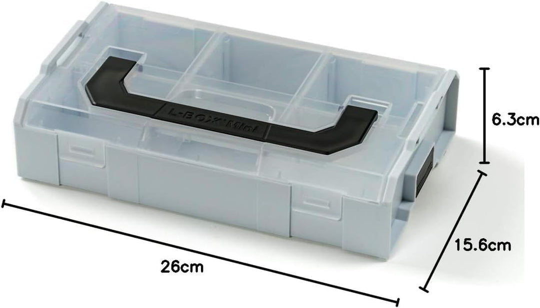 L-BOXX Mini 9er Set – Lichtgrau mit transparentem Deckel | Hochwertige Aufbewahrungsboxen für Schrau