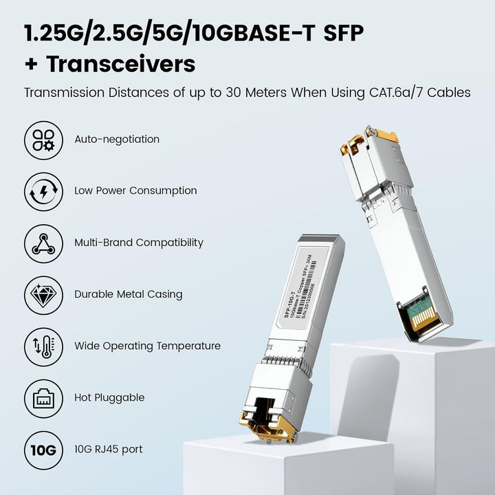 1.25/2.5/5/10GBase-T 10Gb SFP+ auf RJ45 Kupfer Transceiver Modul mit Realtek Chip & DDM für Cisco SF