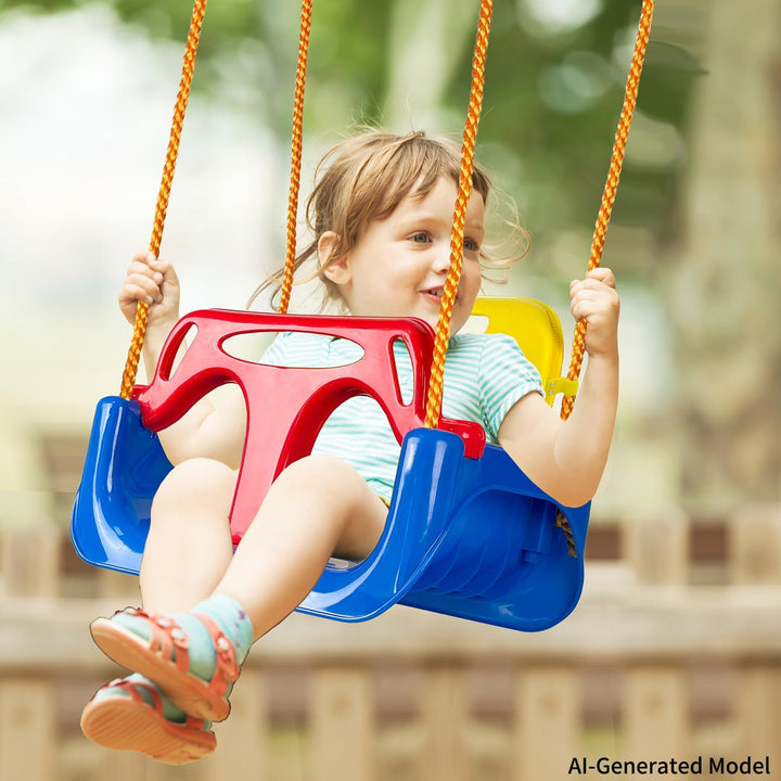 KINSPORY Kinderschaukel Babyschaukel 3 in 1 Babysitz verstellbar Mitwachsend Schaukelsitz Gartenscha