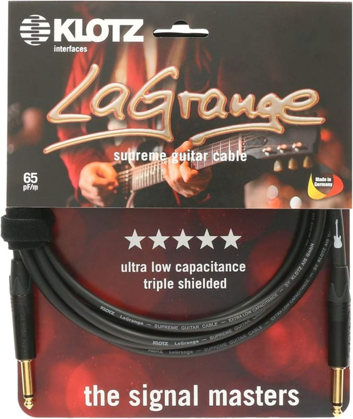 KLOTZ LaGrange - supreme gitarren kabel, mit sehr geringer Kapazität, dreifach geschirmt (1,5, gerad
