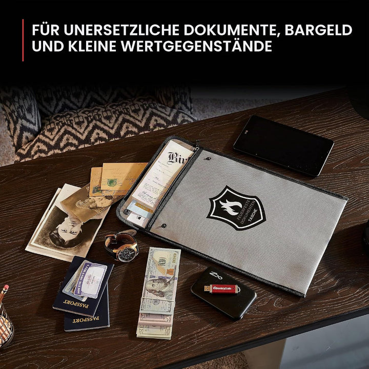 SentrySafe FBWLZ0 feuerfeste und wasserabweisende Tasche mit Reissverschluss für Dokumente, 3,8 x 27