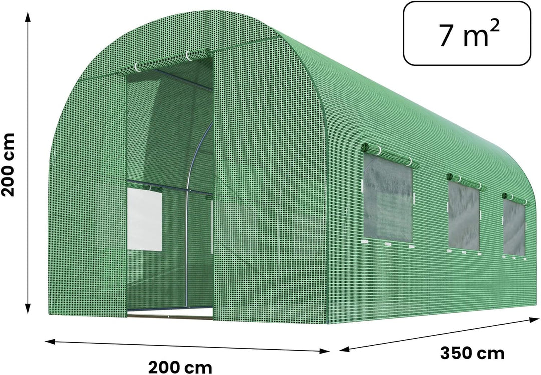 Ersatzfolie für Folientunnel Gartentunnel Gewächshaus Verschiedene Grössen PLONOS (2 x 3,5m), 2 x 3,