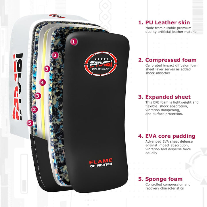 Farabi Sports schlagpolster für Coaching, Training, Kickboxen Curved Kick Pads, schlagpolster Kampfs