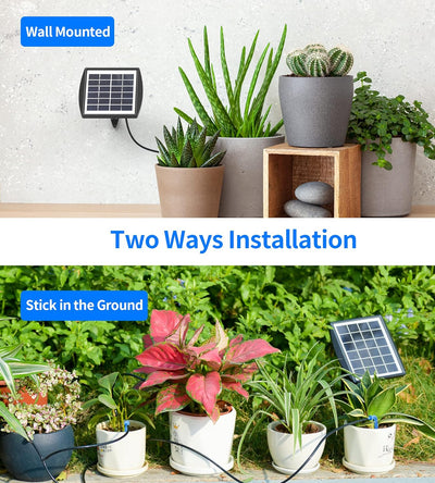 Solar Bewässerungssystem - Ankway 10M Solarbetriebenes Tropfbewässerungsset mit Wassersensor, Selbst