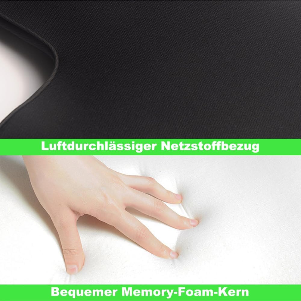 FOUNDCOOL Ergonomisches Lendenwirbelstützkissen, Rückenkissen aus Memory-Schaum für Autositze - Lend