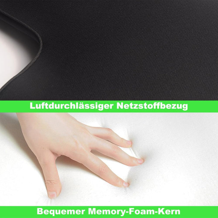 FOUNDCOOL Ergonomisches Lendenwirbelstützkissen, Rückenkissen aus Memory-Schaum für Autositze - Lend
