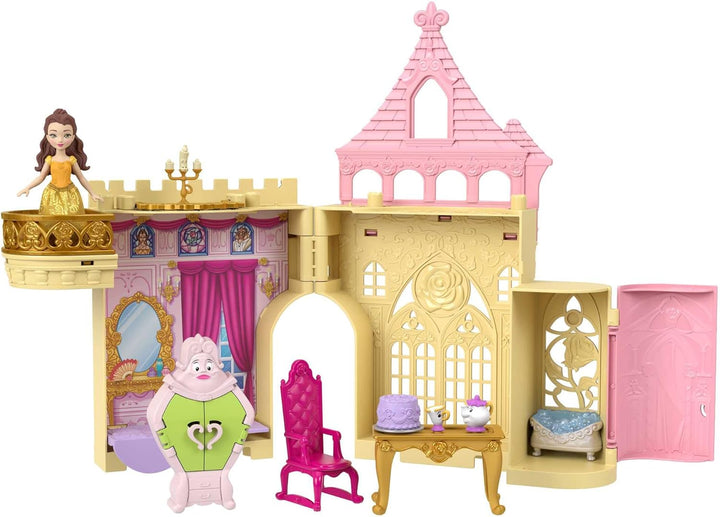 DISNEY Belles Schloss - Inspiriert von "Die Schöne und das Biest", Puppenhaus-Spielset, Reisespielze