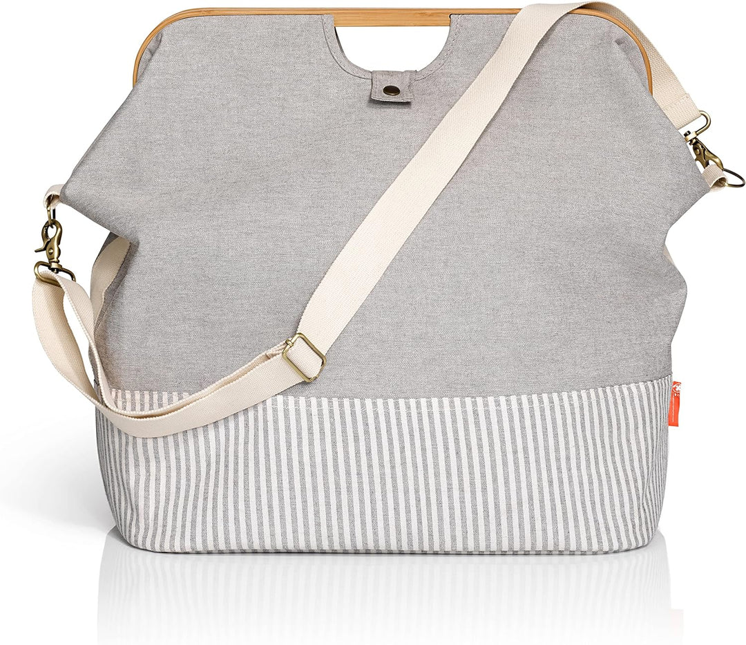 Prym 612561 grau Store & Travel Bag Canvas & Bamboo M, 45 x 30 x 50 cm 45 x 30 x 50 cm Grau, 45 x 30