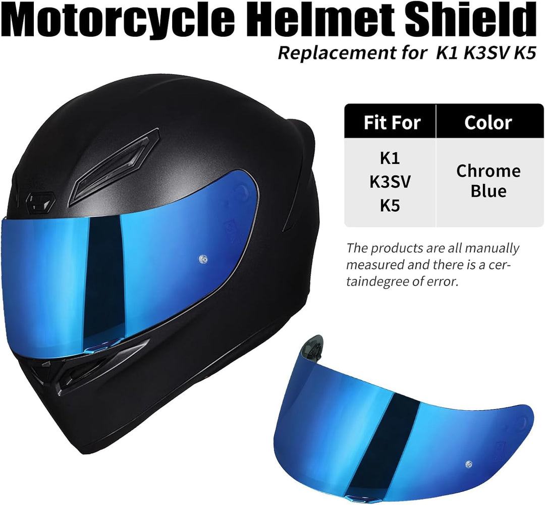 Helmvisier für Agv K1 K3SV K5 Visier, Motorradhelm Visier,Motorrad Windschutz Helm Objektiv Visier V