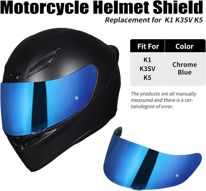 Helmvisier für Agv K1 K3SV K5 Visier, Motorradhelm Visier,Motorrad Windschutz Helm Objektiv Visier V