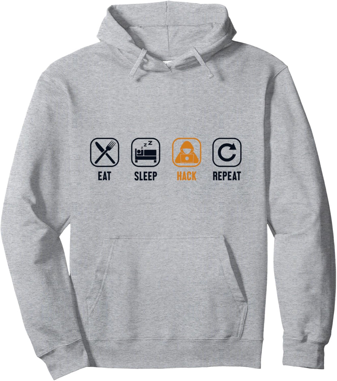 Eat Sleep Hack Repeat Sniffer Social Engineering Hacker Pullover Hoodie