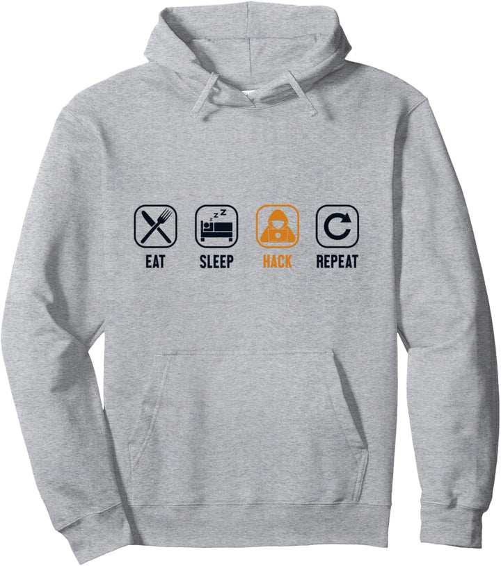 Eat Sleep Hack Repeat Sniffer Social Engineering Hacker Pullover Hoodie