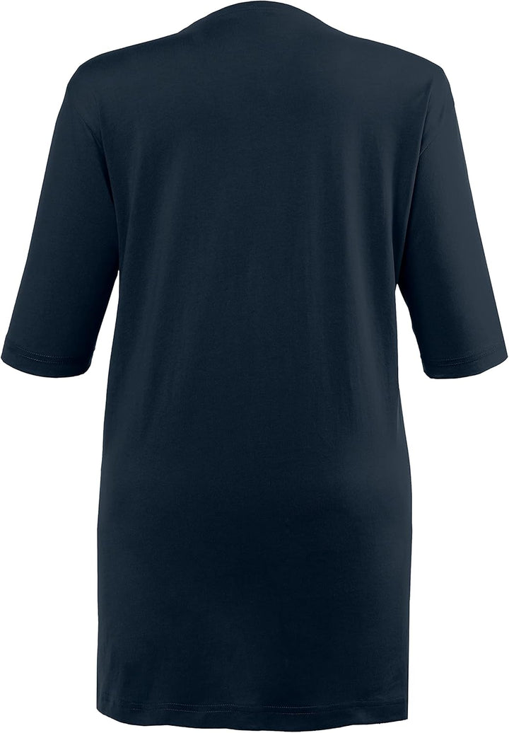 Ulla Popken Damen Basic, Rundhals T-Shirt 46-48 Blauschwarz, 46-48 Blauschwarz