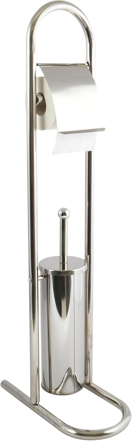 MSV Stand WC Garnitur WC Bürste aus Edelstahl 30x16,5x80cm